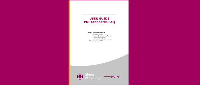 Ghent Workgroup publish a free new user guide about PDF standards